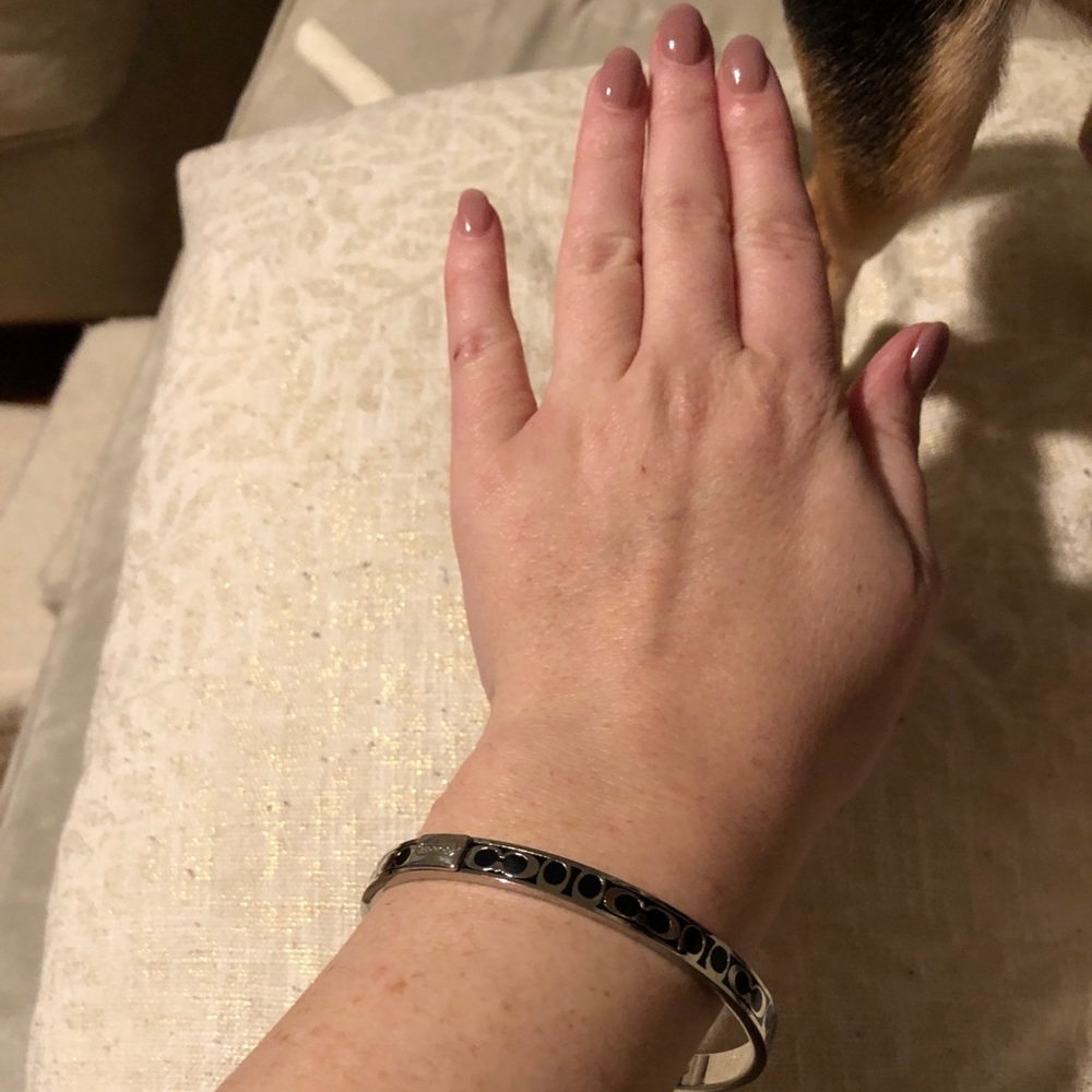 Black and silver coach bangle